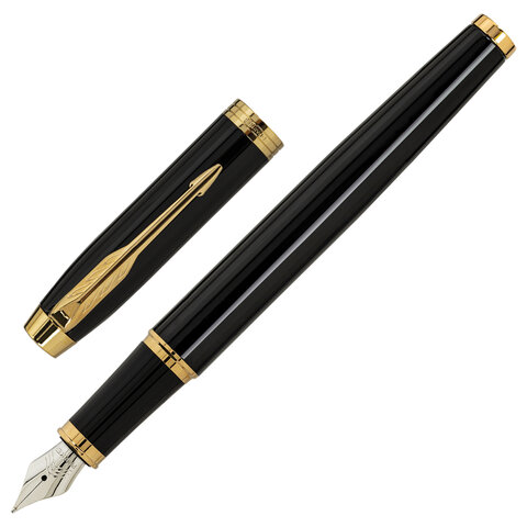 ручка перьевая parker "im core black lacquer gt", ежедневник а5 черный, пакет, 880900