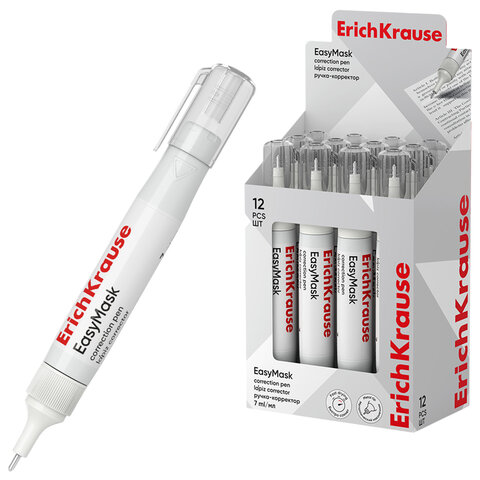 ручка-корректор erich krause "easymask", 7 мл, металлический наконечник, 55989
