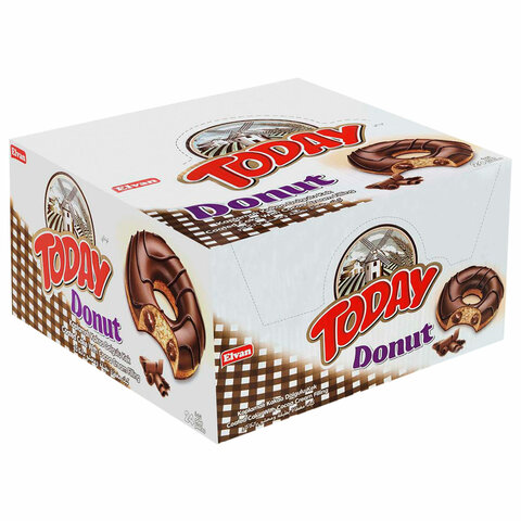 кекс today "donut", со вкусом какао, турция, 24 штуки по 40 г в шоу-боксе, 1368т
