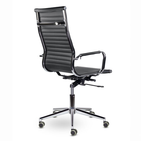 кресло офисное brabix premium "intense ex-531", экокожа, хром, черное, 532540