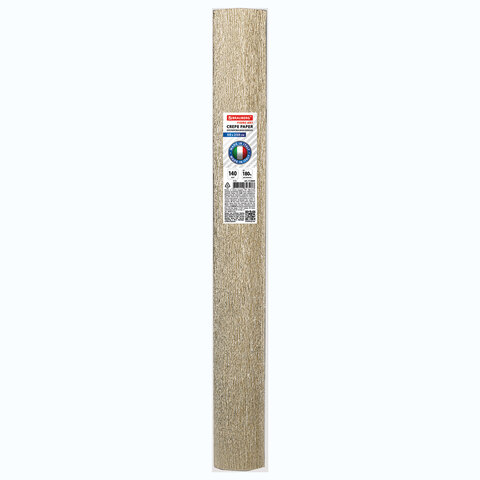 бумага гофрированная/креповая (италия) 140 г/м2, 50х250 см, светлое золото (916), brauberg fiore, 11