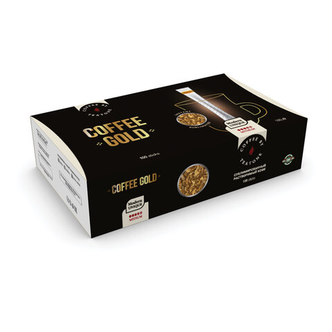 кофе растворимый порционный teatone "gold", 100 стиков по 1,8 г, 1269