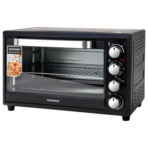 мини-печь электрическая sonnen eo-hl33, 1800 вт, 33 л, 3 режима нагрева, таймер, механическое управл