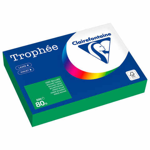 бумага цветная clairefontaine, а4, 80 г/м2, 500 л., интенсив, травяной, франция, 1991c, 1991pc
