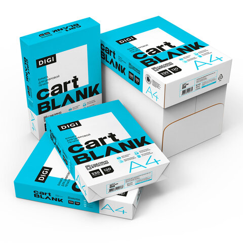 бумага для цветной лазерной печати а4, плотная 120 г/м2, 330 л.,cartblank digi, белизна 145% cie
