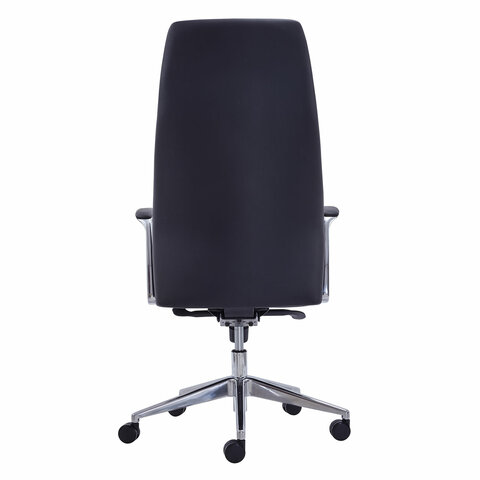кресло brabix premium "adept ex-752", синхромеханизм, алюминий, экокожа, черное, 532930
