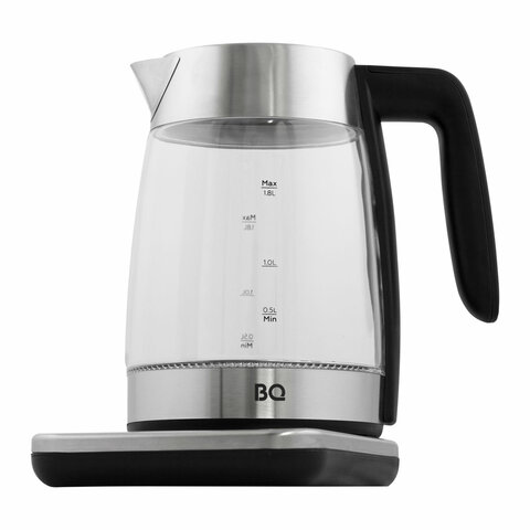чайник bq (би-кью) kt1736g, 1,8 л, 2200 вт, закрытый нагревательный элемент, терморегулятор, стекло,