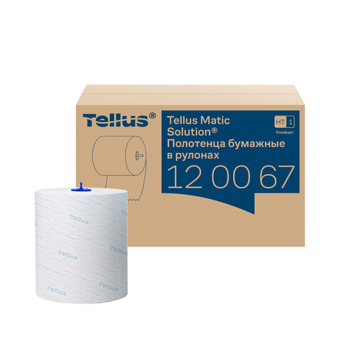 полотенца бумажные рулонные 150 м, tellus/tork matic (система h1) advanced, 2-слойные, белые, компле