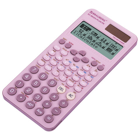 калькулятор инженерный brauberg sc-991es-plus-pk (164х80 мм), 552 функции, 10+2 разряда, розовый, 27