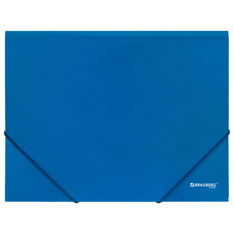 папка на резинках а4 brauberg universal, синяя, до 300 листов, 0,5 мм, 273037