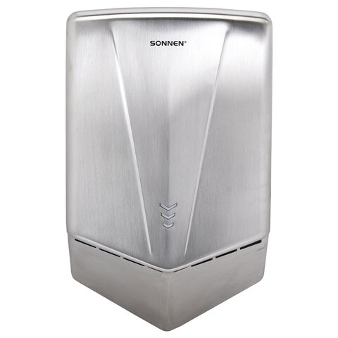 сушилка для рук высокоскоростная антивандальная sonnen k2022a, 1300 вт, 150 м/с, ipx1, 72 дб, нержав