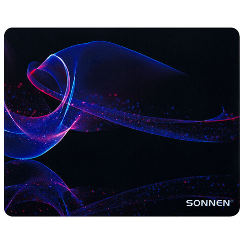 коврик для мыши sonnen "neon wave" резина + ткань, 250х200х2 мм, 513958