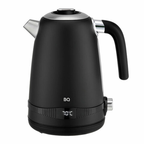 чайник bq (би-кью) kt1724sw, 1,7 л, 2200 вт, закрытый нагревательный элемент, терморегулятор, черный