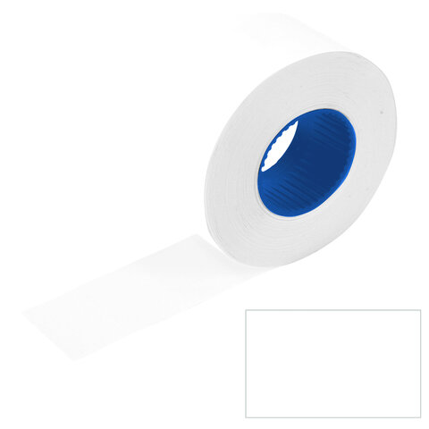 этикет-лента 26х16 мм прямоугольная, белая, комплект 5 рулонов по 800 штук., brauberg, 114208