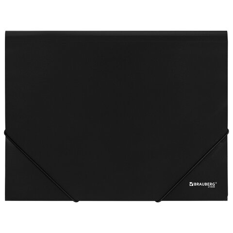 папка на резинках а4 brauberg universal, черная, до 300 листов, 0,5 мм, 273038