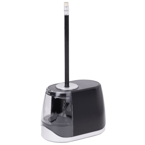 точилка электрическая brauberg one фреза с автостопом, 4 батарейки aa/usb (под адаптер), 270577