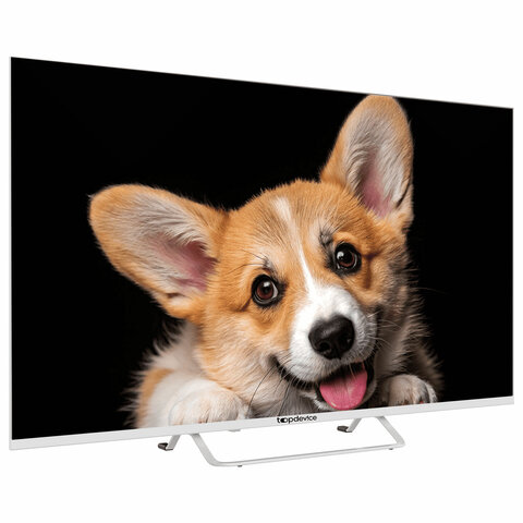 телевизор topdevice tdtv43cs03u_we, 43'' (109 см), 3840x2160, 4k, 16:9, yaos, wi-fi, bluetooth, белы