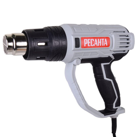 фен технический сетевой ресанта, 2000 вт, насадки 4 шт., 600 градусов, расход воздуха 500 л/мин, 75/