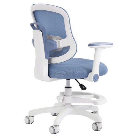 кресло детское с подставкой для ног brabix kids "mg-215", сетка/ткань tw, голубое, 533312