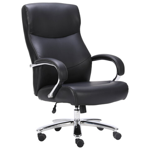 кресло офисное brabix premium "total hd-006", нагрузка до 180 кг, экокожа, хром, черное, 531933