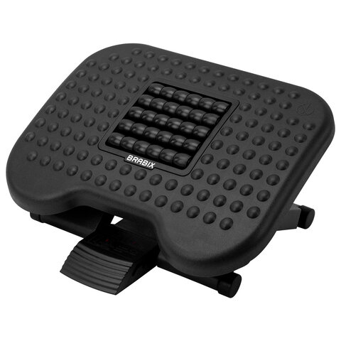 подставка для ног brabix ultra 2 44х34 см, массажер, регулировка высоты и угла наклона, 533037