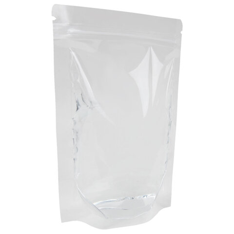 пакеты дой-пак с замком zip lock, прозрачные, 200х300 + 50 мм, комплект 100 штук, 70 мкм, brauberg, 