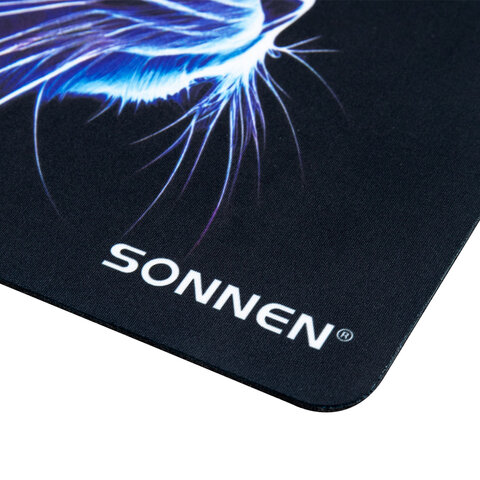 коврик для мыши sonnen "neon cat" резина + ткань, 250х200х2 мм, 513956
