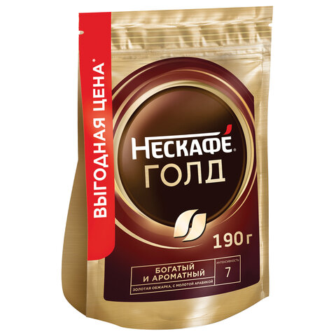 кофе молотый в растворимом nescafe "gold" 190 г, сублимированный, 12403031