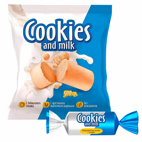 батончики шоколадные cookies and milk молочные со сливочным печеньем, 500 г, рнк650