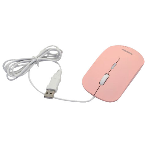 мышь проводная бесшумная smartbuy 288-p, usb, 3 кнопки + 1 колесо, оптическая, розовая, 06833, sbm-2