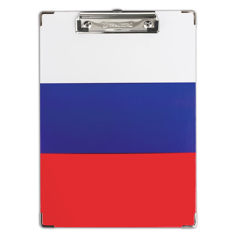 доска-планшет brauberg "flag" с прижимом а4 (226х315 мм), российский флаг, картон/ламинированная бум