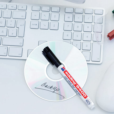 маркер для cd и dvd edding 8400, черный, толщина письма 0,5-1 мм, e-8400/1