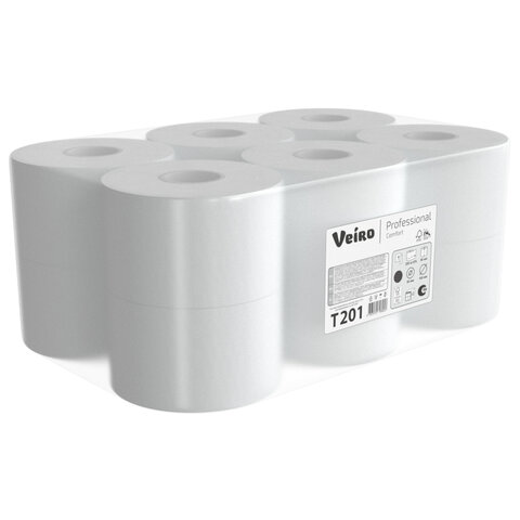 бумага туалетная 200 м, veiro professional (система t2), комплект 12 шт., comfort, t201