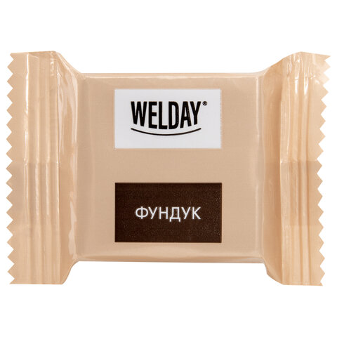 шоколад порционный welday (вэлдэй), ассорти 6 вкусов, 810 г (54 плитки по 15 г), пакет, 622409