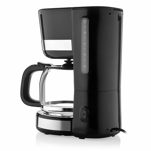 кофеварка капельная brayer br1120, 1000 вт, объем 1,5 л, поддержание температуры, черная
