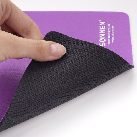 коврик для мыши sonnen "purple", резина + ткань, 220х180х3 мм, 513307