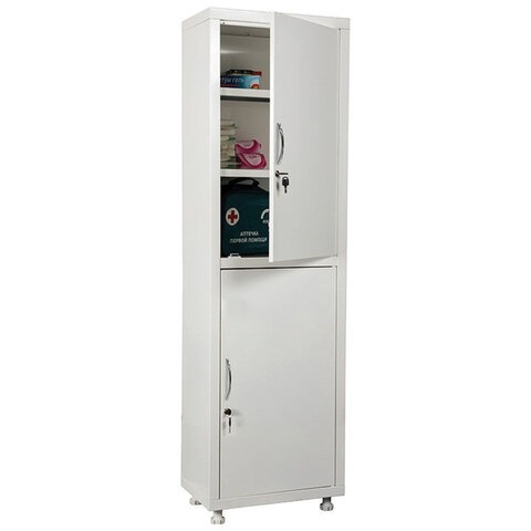 шкаф медицинский 1-створчатый hilfe "мд 1 1650/ss" 1755х500х320 мм, белый, s26199201009