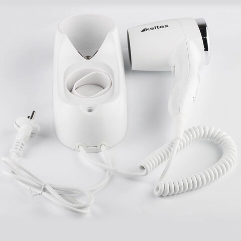 фен для волос настенный ksitex f-1400 wc, 1400 вт, пластик/металл, 2 скорости, белый