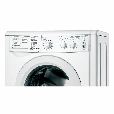 стиральная машина indesit iwsc 6105, 1000 об/мин, 6 кг, фронтальная загрузка, 16 программ, белая, 86