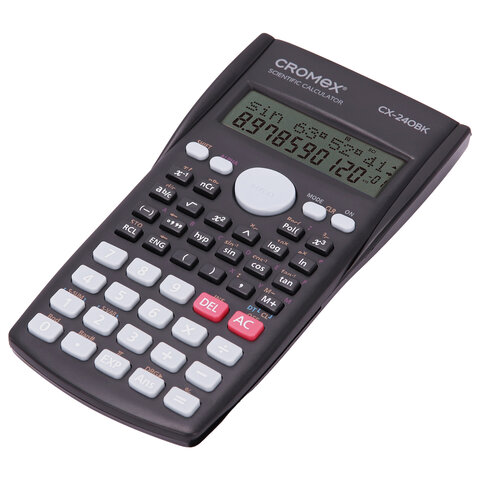 калькулятор инженерный cromex (кромекс) сx-240bk (155х80 мм), 240 функций, 10+2 разрядов, черный, 27