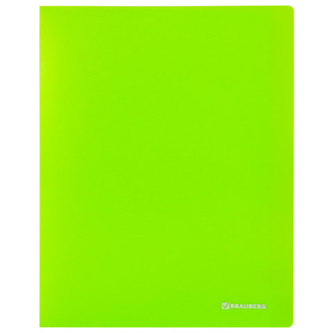 папка с металлическим скоросшивателем и внутренним карманом brauberg "neon", 16 мм, зеленая, до 100 