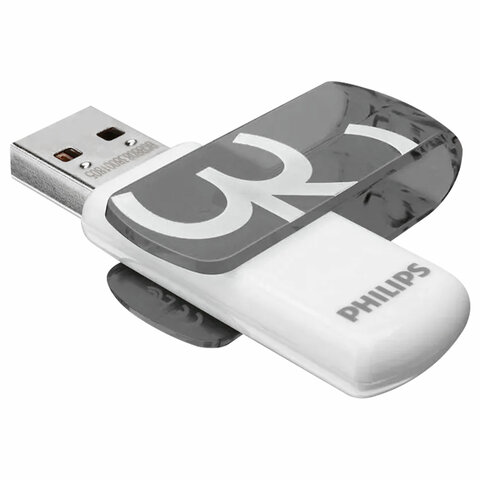 флеш-диск 32 gb philips vivid, разъем usb 2.0, черный, fm32fd05b/97
