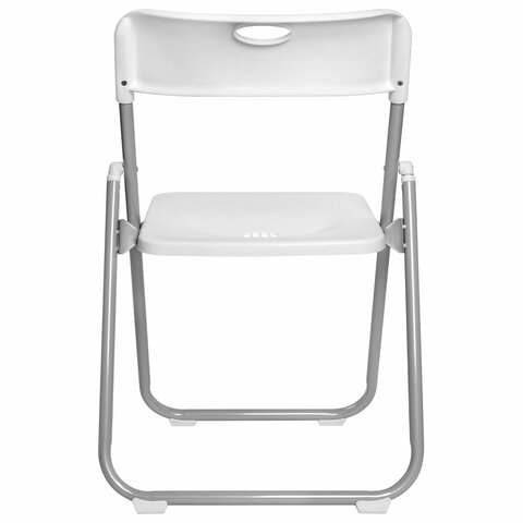 стул складной brabix "golf lite cf-017", серебристый каркас, пластик белый, 532896