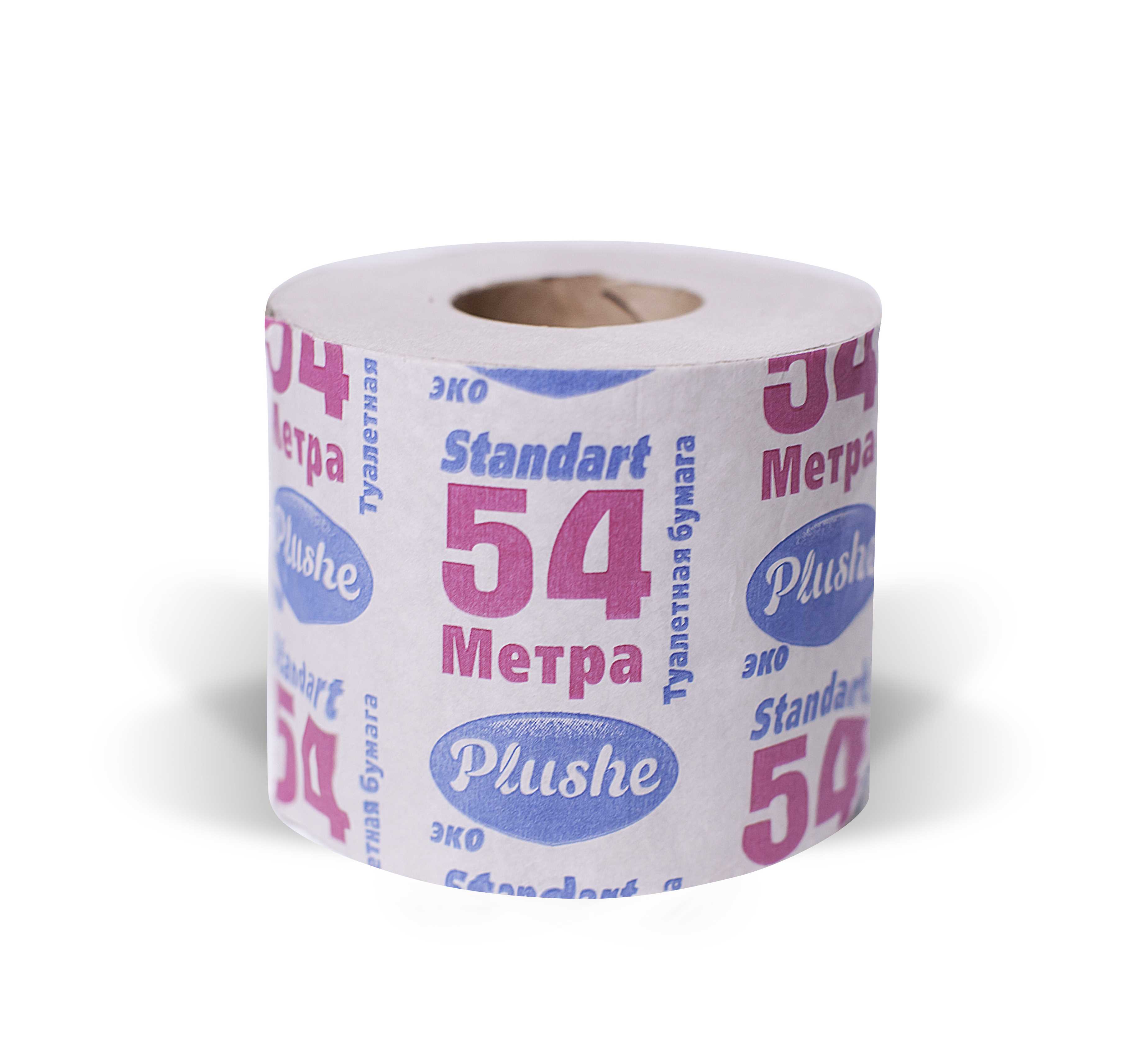 туалетная бумага 1сл. 30рул/54м plushe eco серая втулка