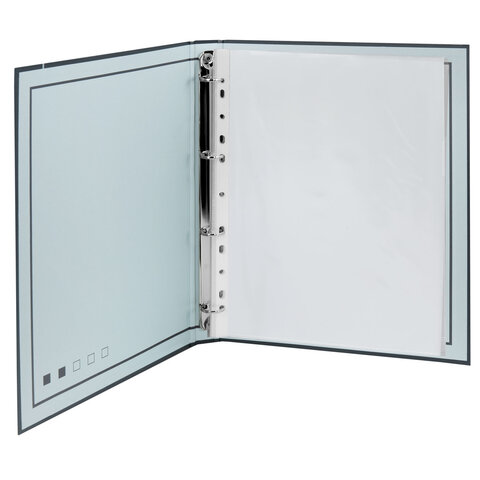 папка-портфолио универсальная, 4 кольца, 20 файлов, 7бц матовая, brauberg "minimalism", 117553