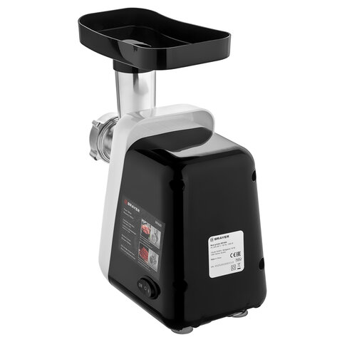 мясорубка brayer br1600, 1300 вт, производительность 1,5 кг/мин, металлический шнек, реверс, пластик