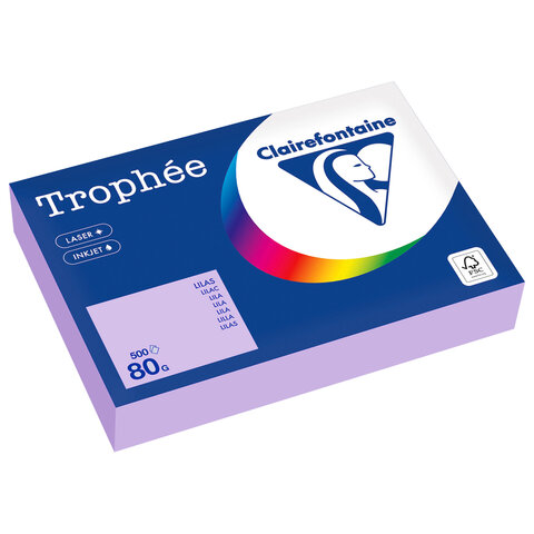 бумага цветная clairefontaine, а4, 80 г/м2, 500 л., пастель, бледно-лиловый, франция, 1872pc