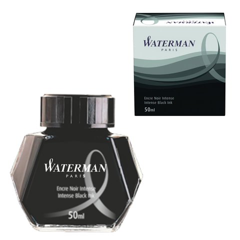 чернила waterman (франция), 50 мл, s0110710, черные