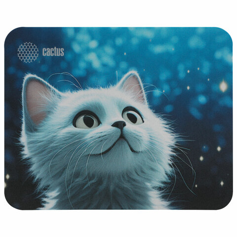 коврик для мыши cactus "white cat", 220x180x2 мм, cs-mp-p06xs