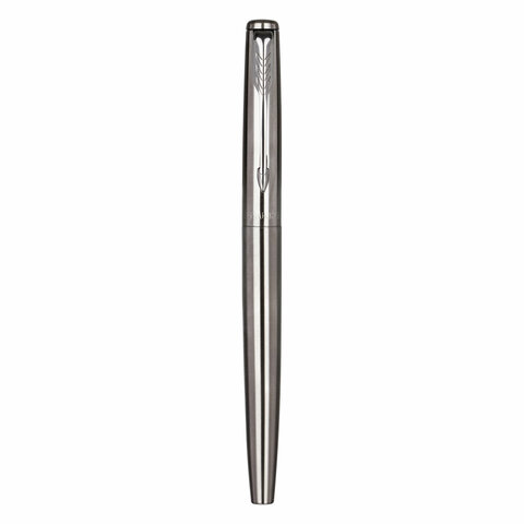 набор parker "jotter stainless steel gt": шариковая ручка синяя и перьевая ручка синяя, 2093258
